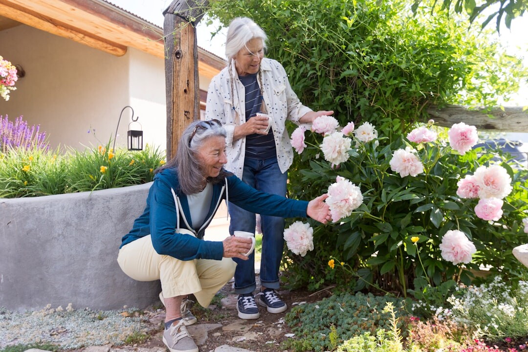seniors gardening together